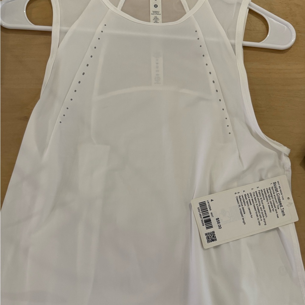 lululemon athletica size 4 sculpt cropped White Tank Top